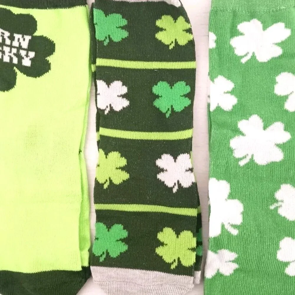 St. Patrick's Day Born Lucky Youth 3-Pack Socks + Reuseable Cup -New Tags
